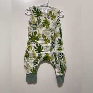 Little unicorn lightweight Leaf Print Baby Sleeveless Romper sleepsack